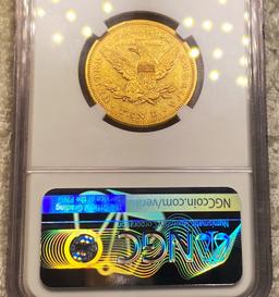 1876-S $10 Gold Eagle NGC - AU53