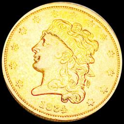 1834 $5 Gold Half Eagle CLOSELY UNC