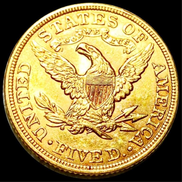 1900 $5 Gold Half Eagle UNCIRCULATED