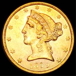 1899-S $5 Gold Half Eagle UNCIRCULATED