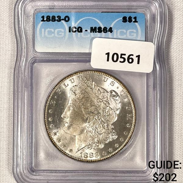 1883-O Morgan Silver Dollar ICG-MS64