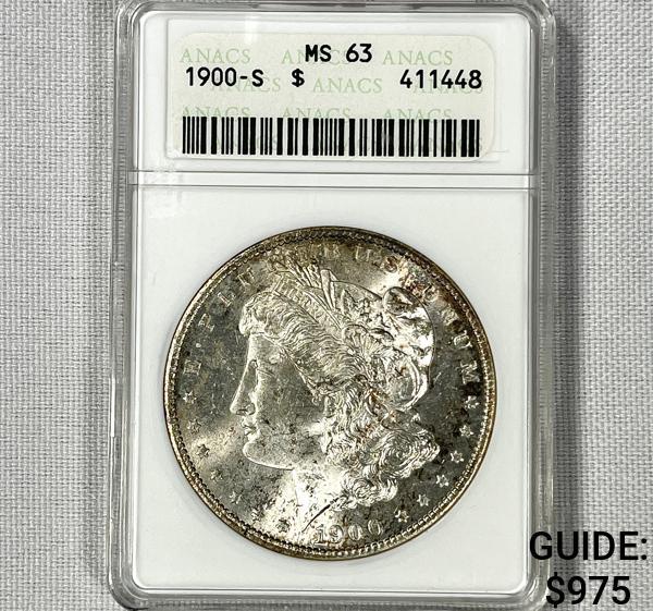1900-S Morgan Silver Dollar ANACS-MS63