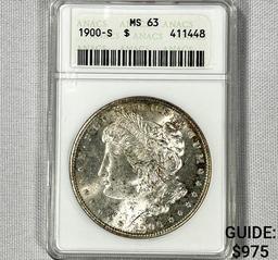 1900-S Morgan Silver Dollar ANACS-MS63