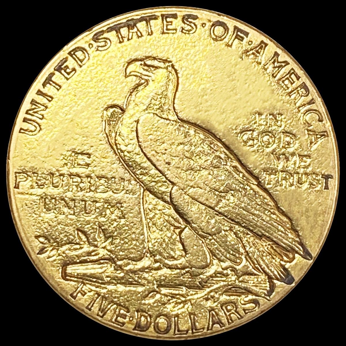 1916 $5 Gold Half Eagle LIGHTLY CIRCULATED