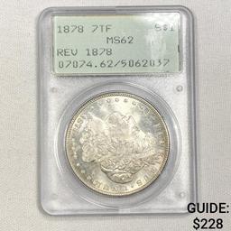 1878 7TF Morgan Silver Dollar PCGS-MS62