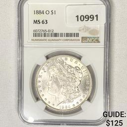 1884-O Morgan Silver Dollar NGC-MS63