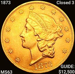 1873 Closed 3 $20 Gold Double Eagle CHOICE BU