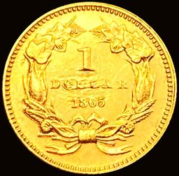 1865 Rare Gold Dollar CHOICE BU