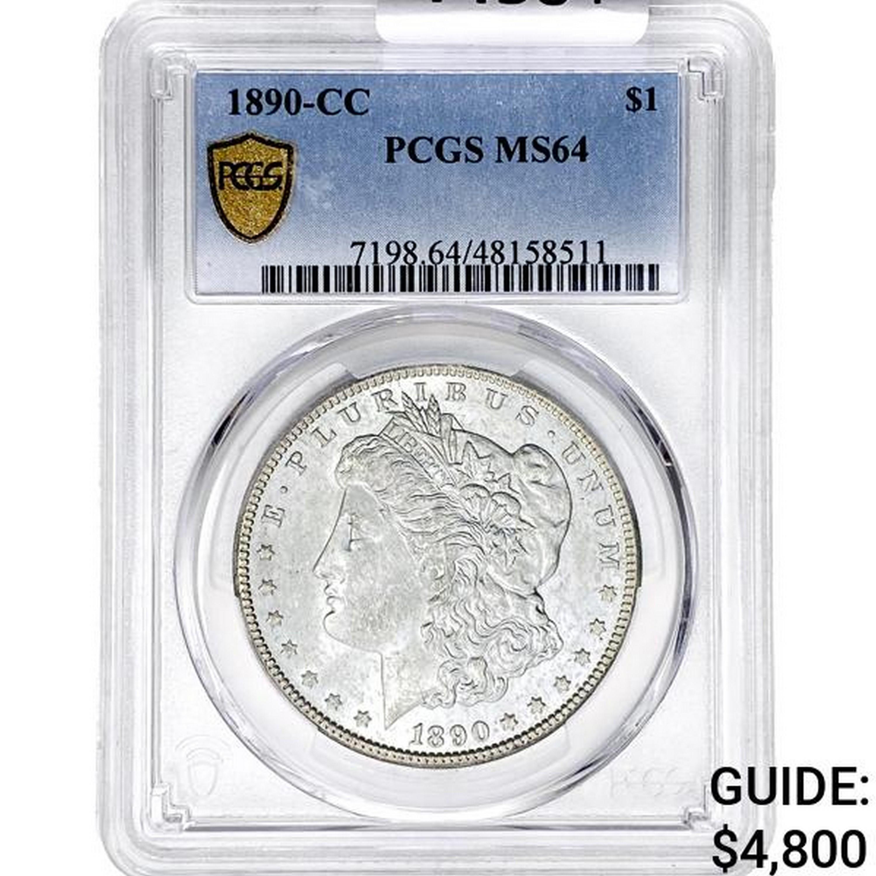 1890-CC Morgan Silver Dollar PCGS MS64