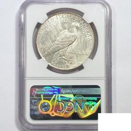 1923-D Silver Peace Dollar NGC AU58