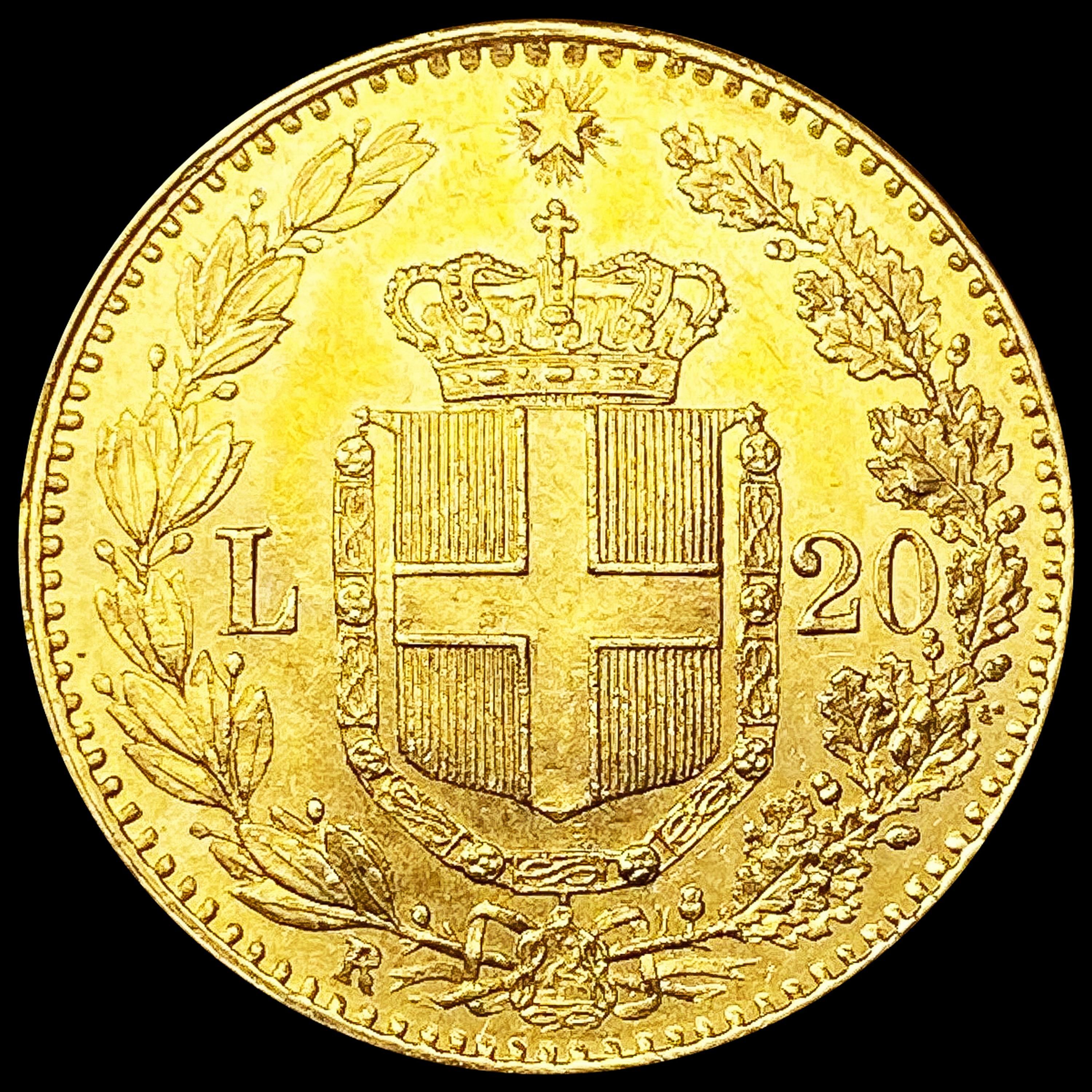1882 Italy .1867oz Gold 20 Lire CLOSELY UNCIRCULAT