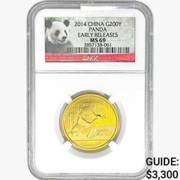 2014 1/2oz. Gold China Panda 200 Yuan NGC MS69