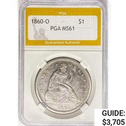 1860-O Morgan Silver Dollar PGA MS61