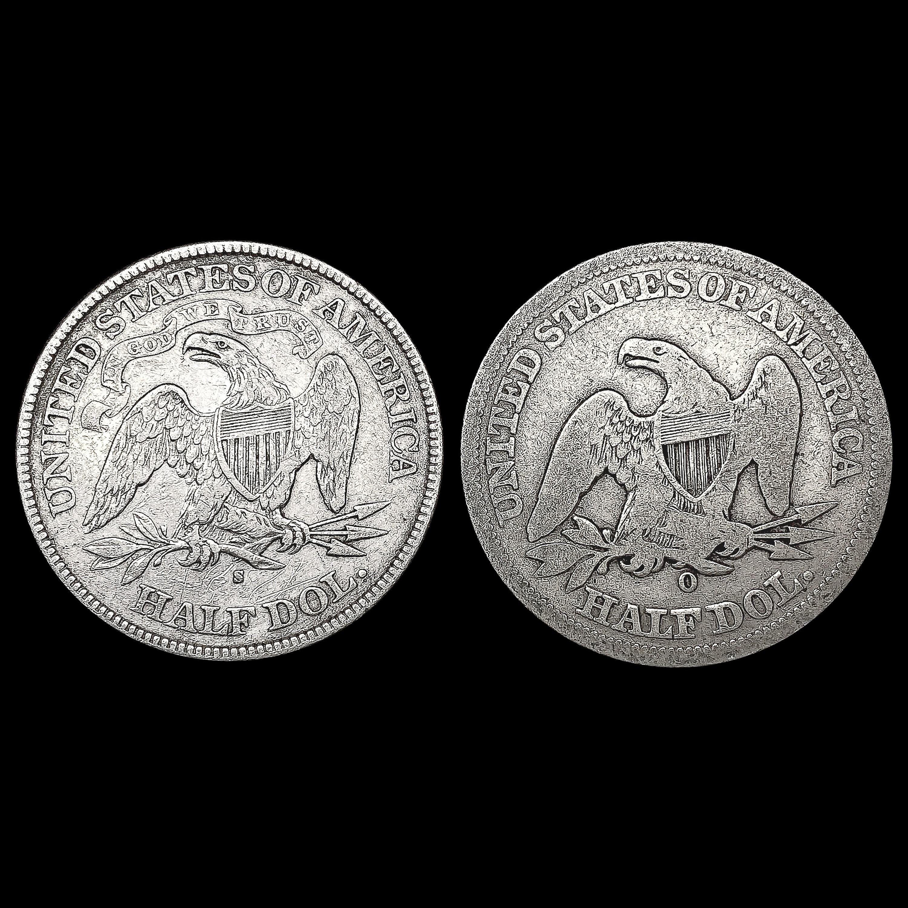 [2] Seated Lib Half Dollars [156-O, 1877-S] NICELY