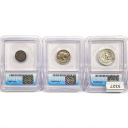 [3] US Varied Coinage ICG EF,MS 1892-1962