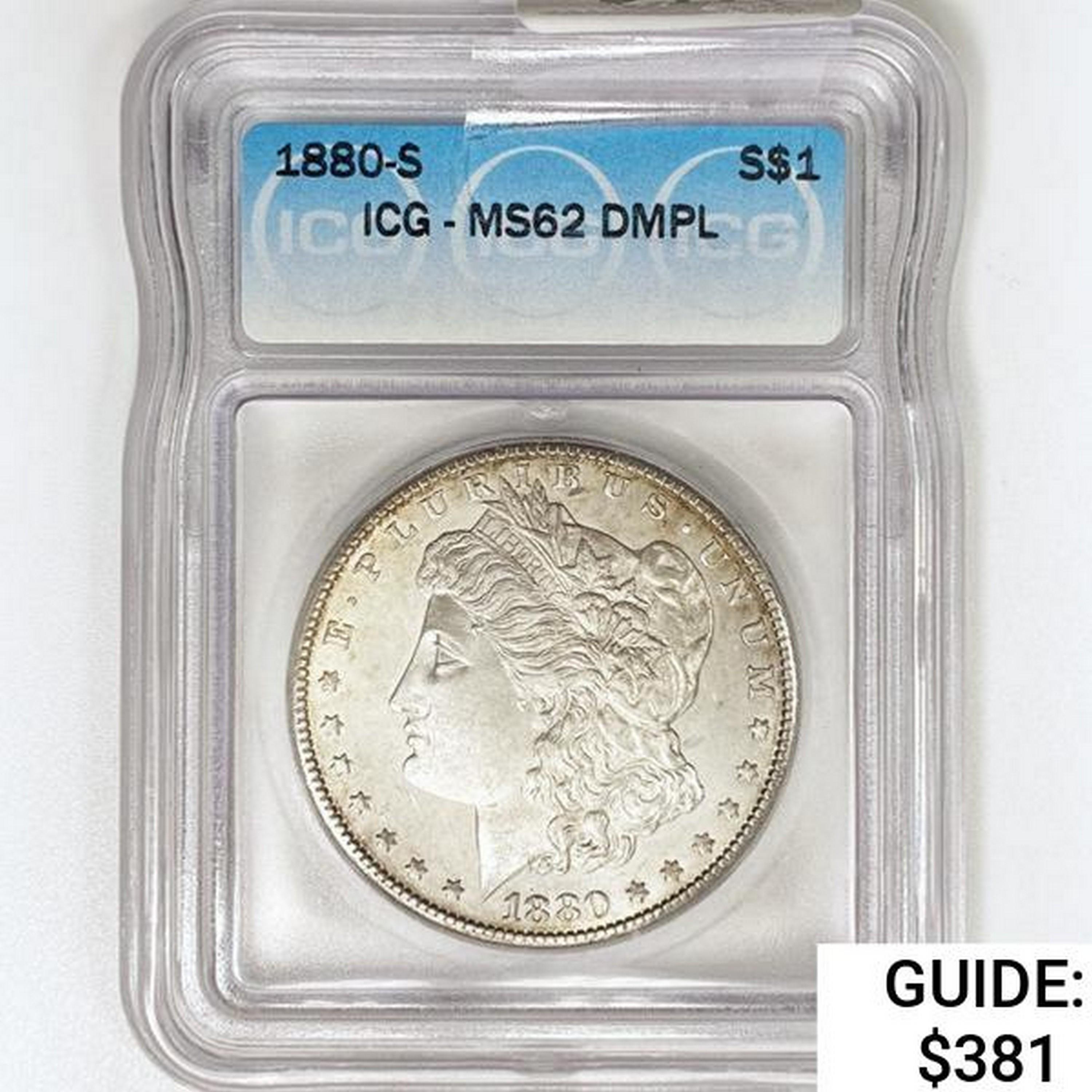 1880-S Morgan Silver Dollar ICG MS62 DMPL