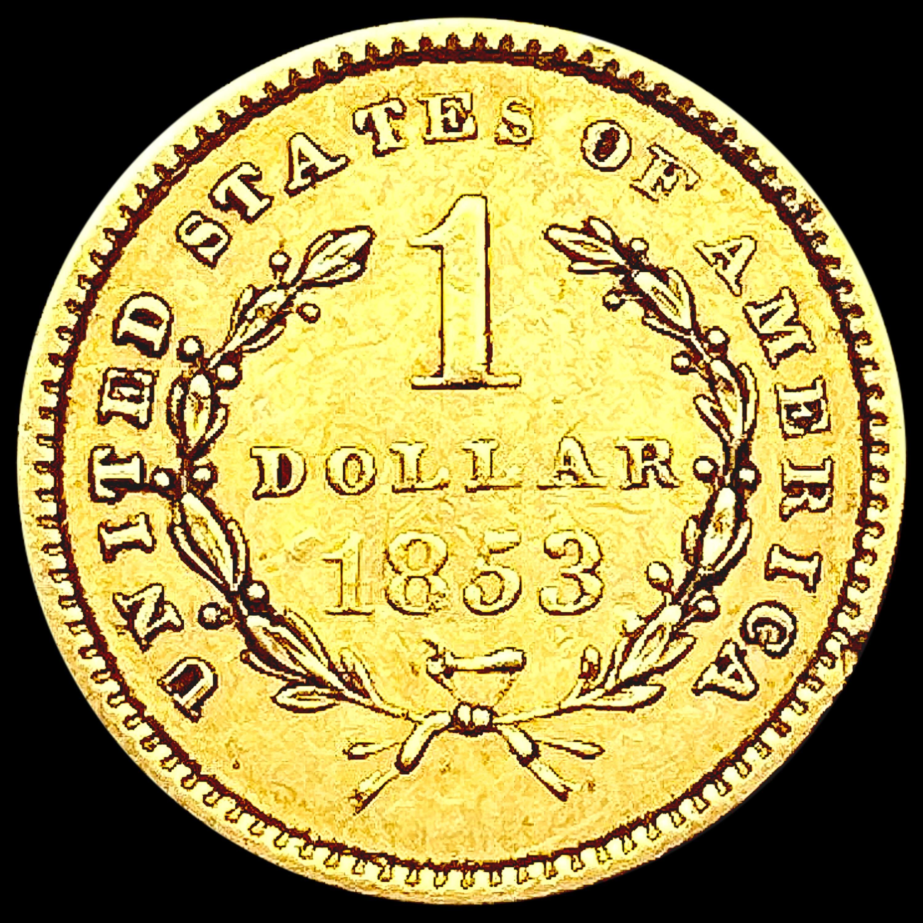 1853 Rare Gold Dollar CLOSELY UNCIRCULATED