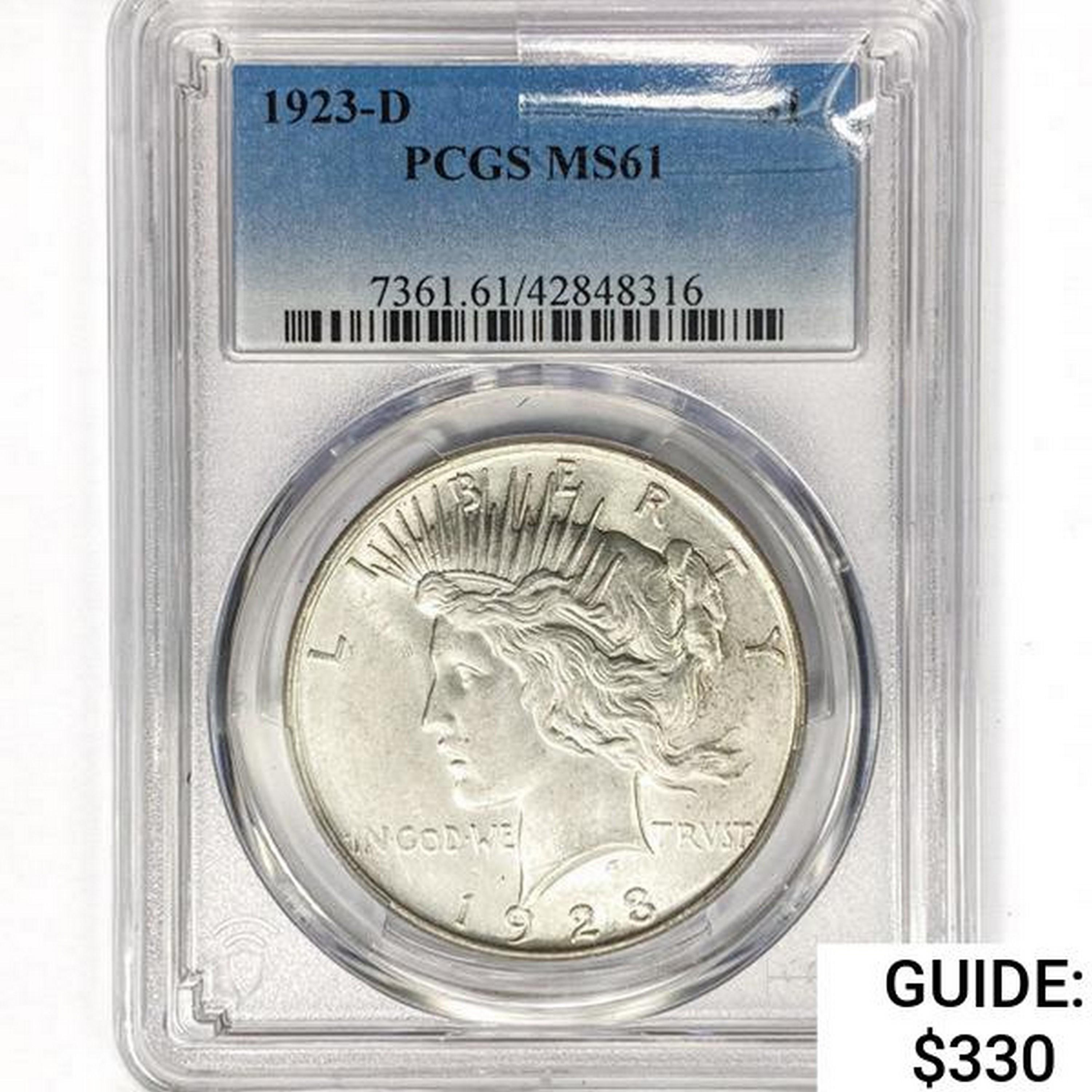 1923-D Silver Peace Dollar PCGS MS61