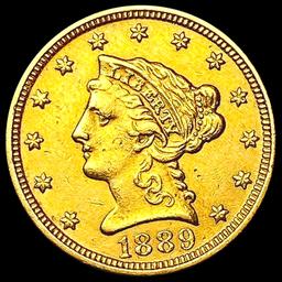 1889 $2.50 Gold Quarter Eagle CLOSELY UNCIRCULATED