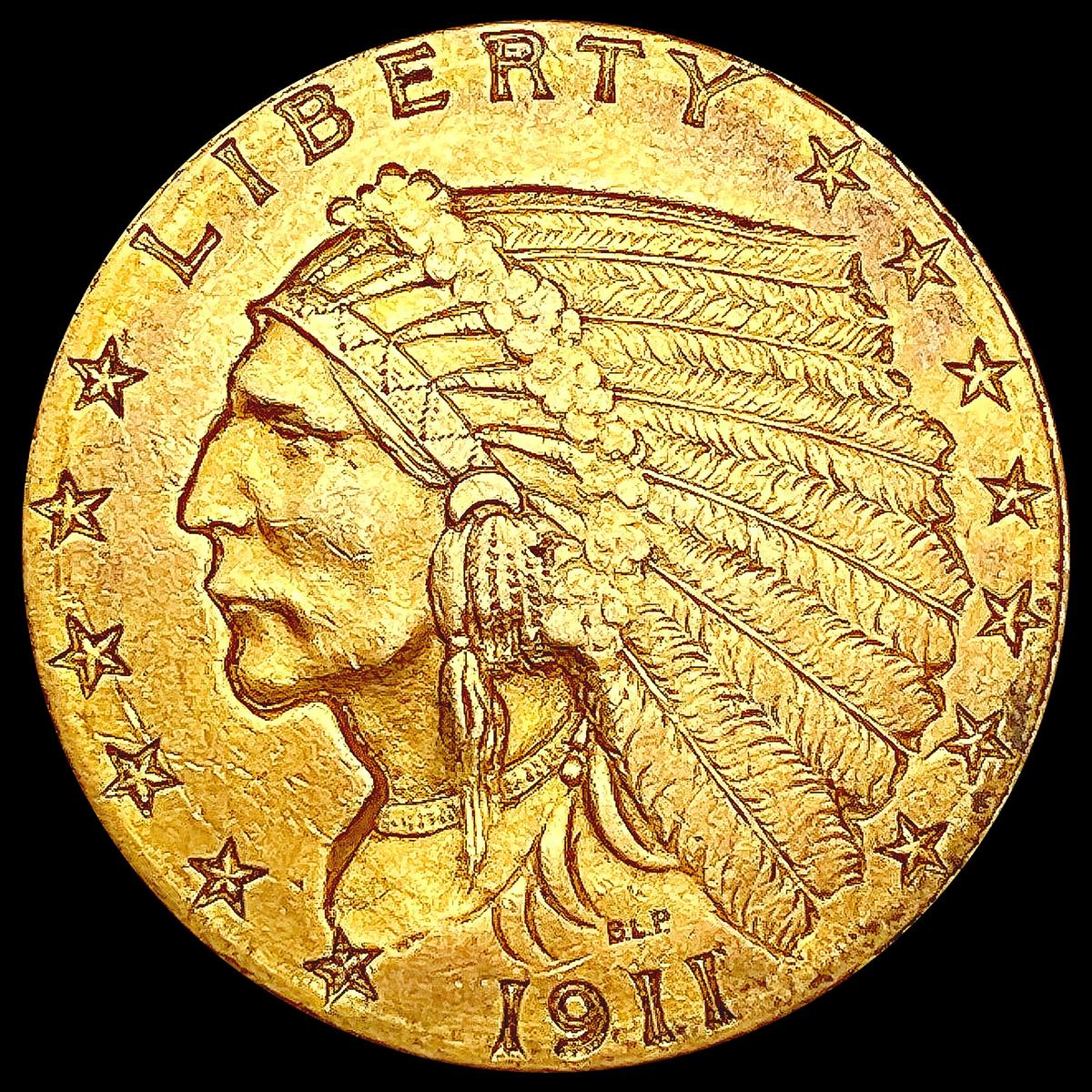 1911 $2.50 Gold Quarter Eagle CLOSELY UNCIRCULATED