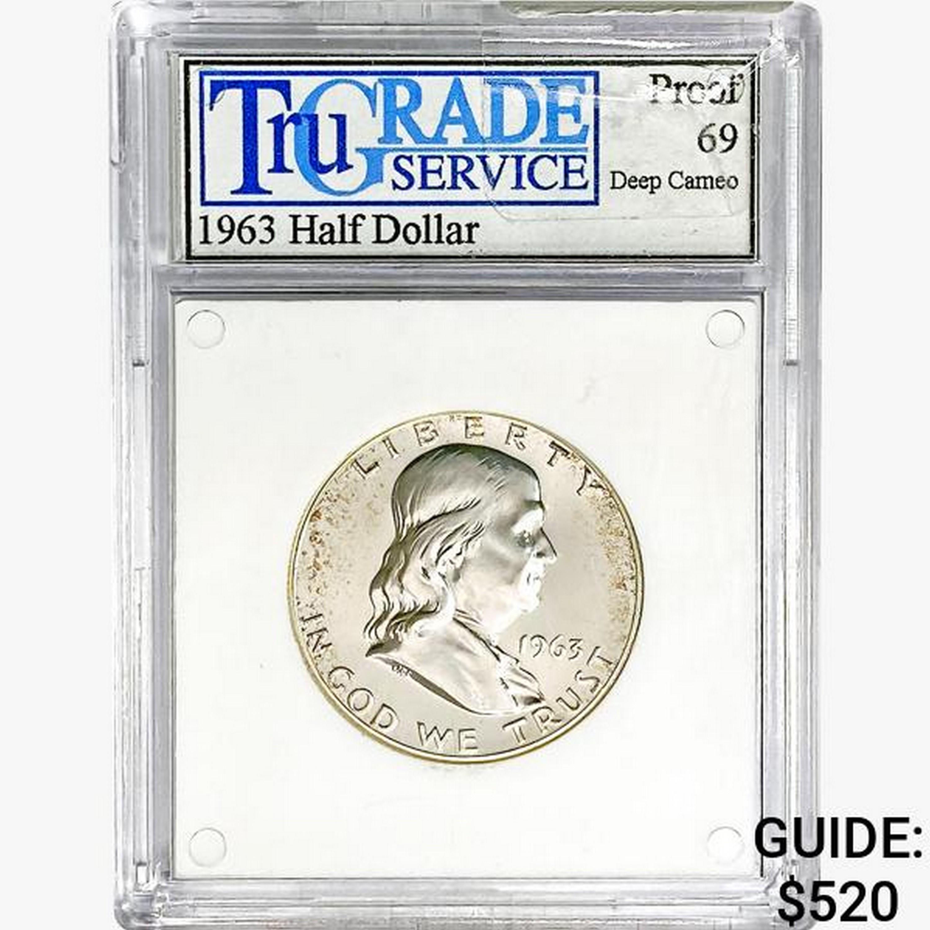 1963 Franklin Half Dollar TruGradeService PF69 Dee