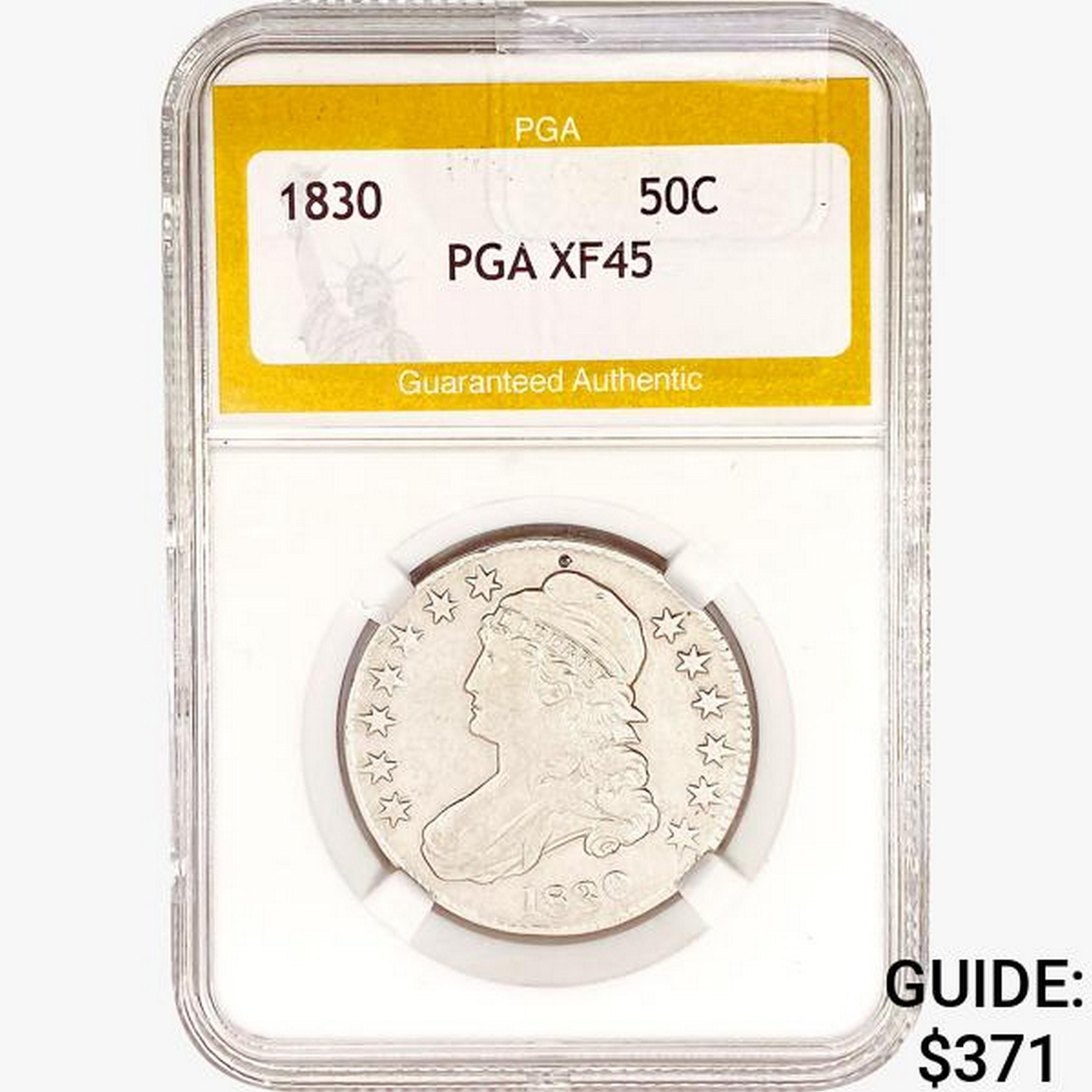 1830 Capped Bust Half Dollar PGA XF45