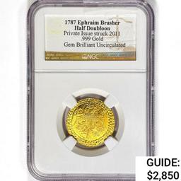 2011 Ephraim Half Doubloon .418oz. Gold NGC BU PI