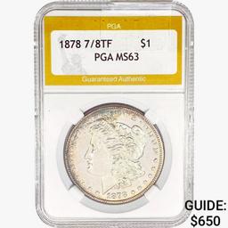 1878 7/8TF Morgan Silver Dollar PGA MS63