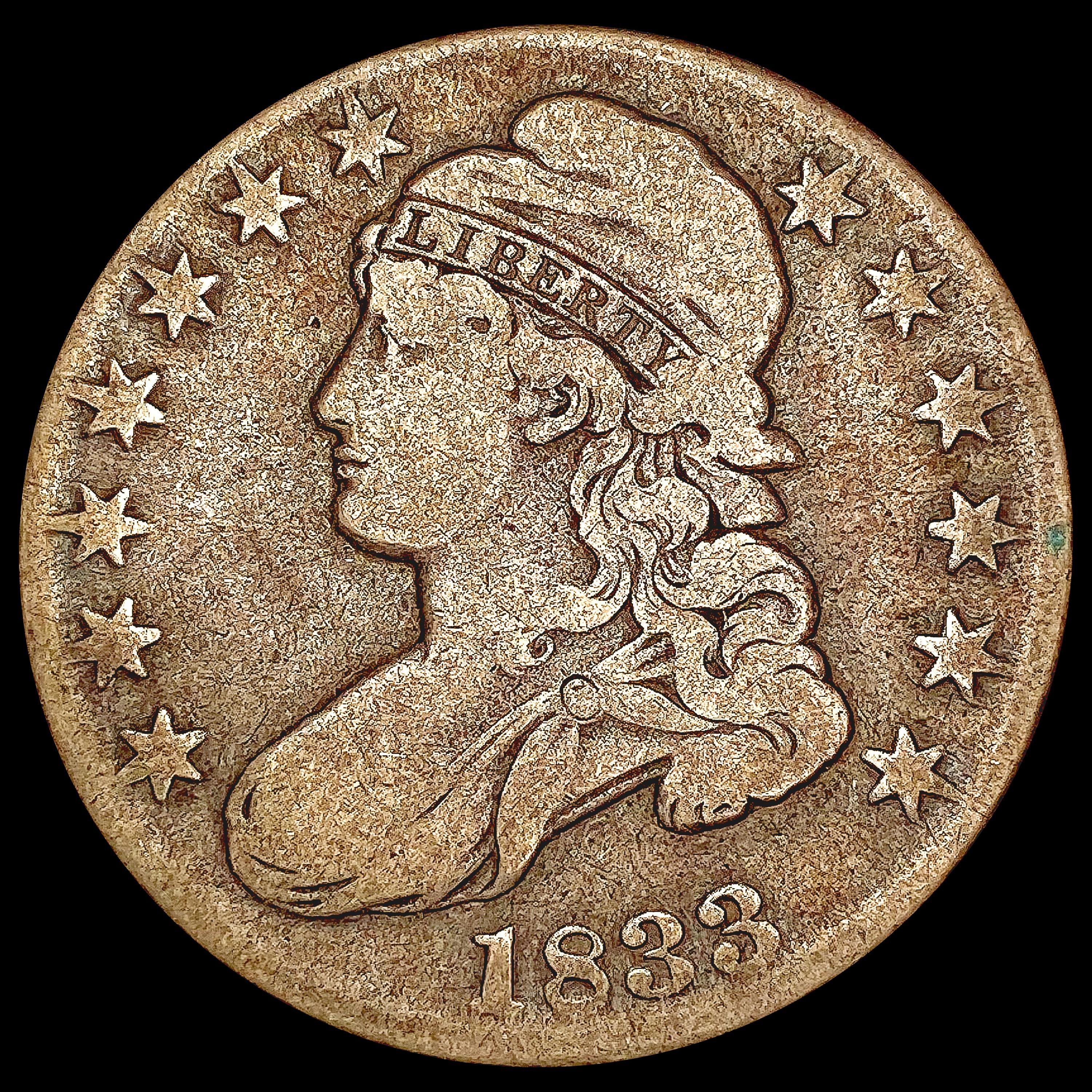 1833 Capped Bust Half Dollar LIGHTLY CIRCULATED