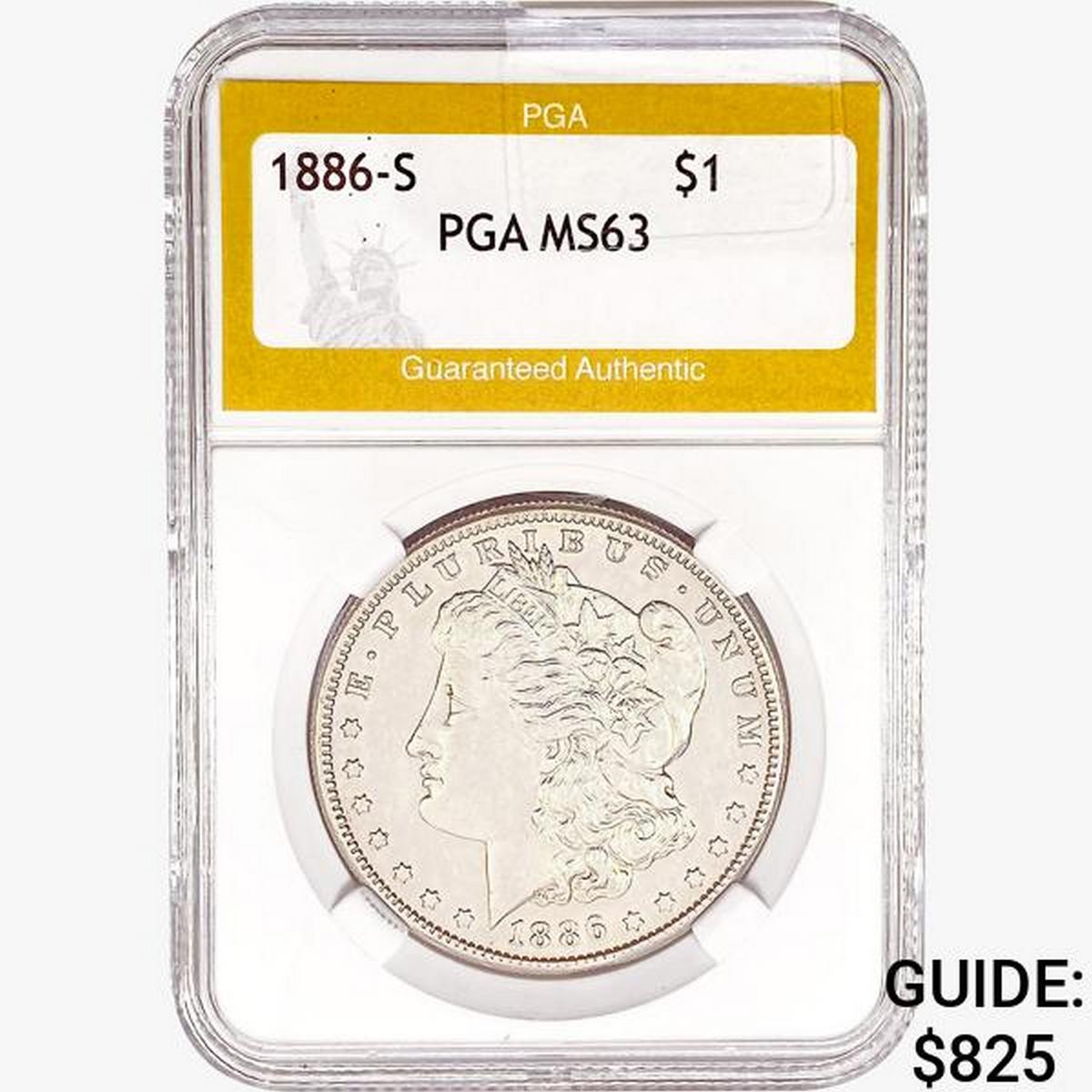 1886-S Morgan Silver Dollar PGA MS63