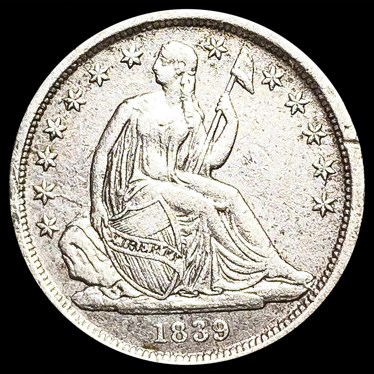 1839 Seated Liberty Dime ABOUT UNCIRCULATED