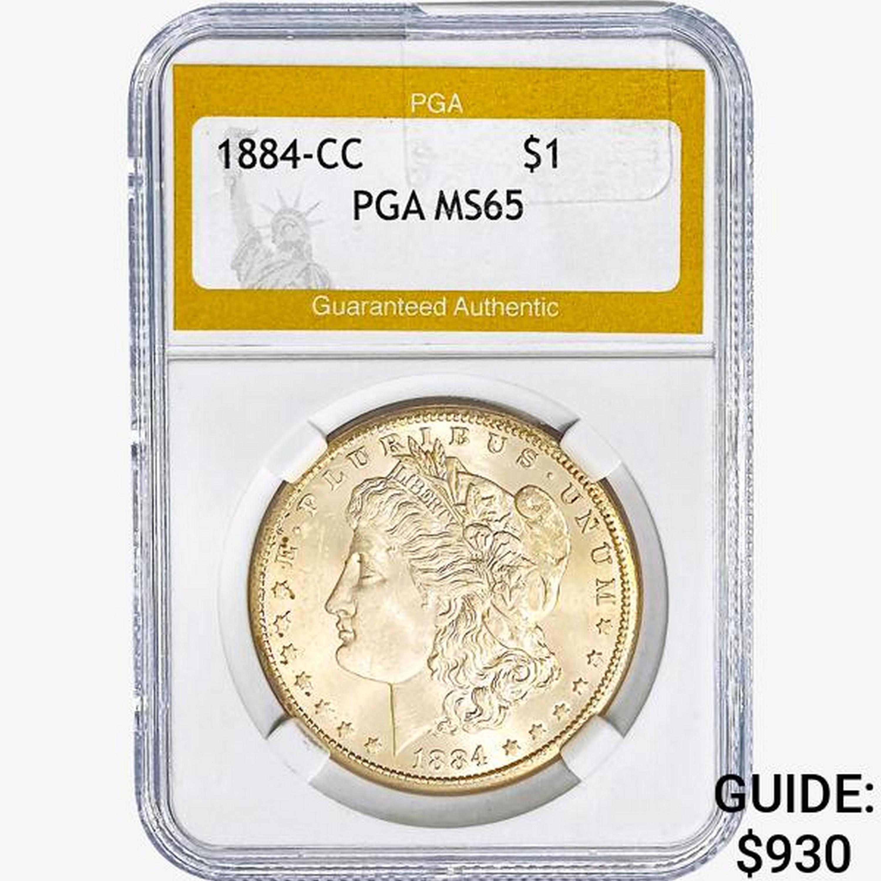 1884-CC Morgan Silver Dollar PGA MS65