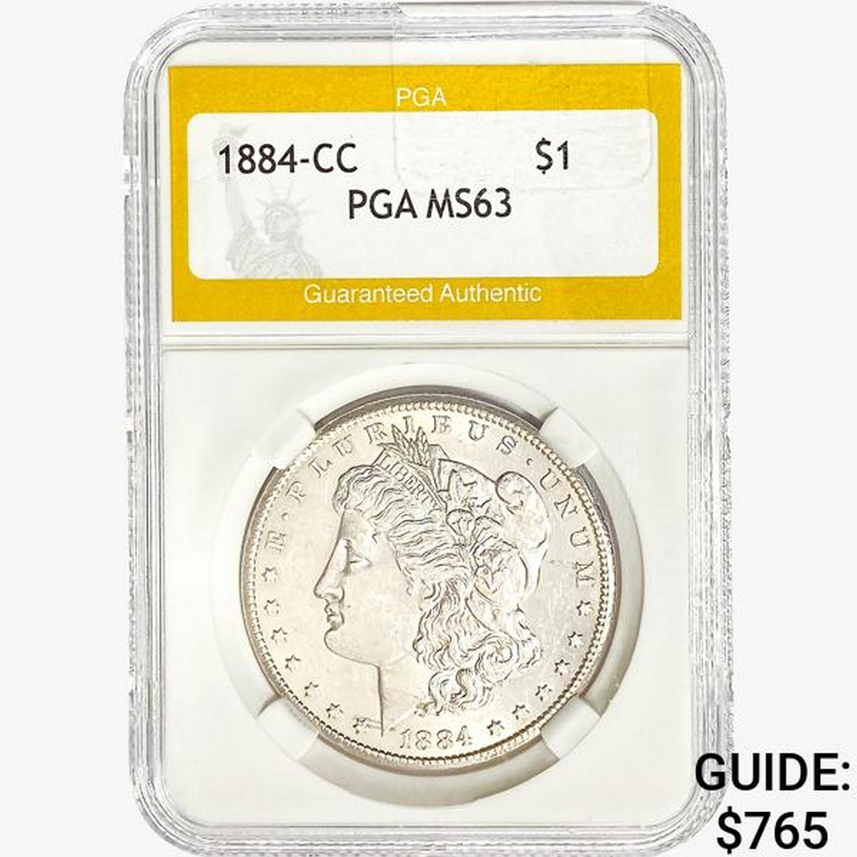 1884-CC Morgan Silver Dollar PGA MS63