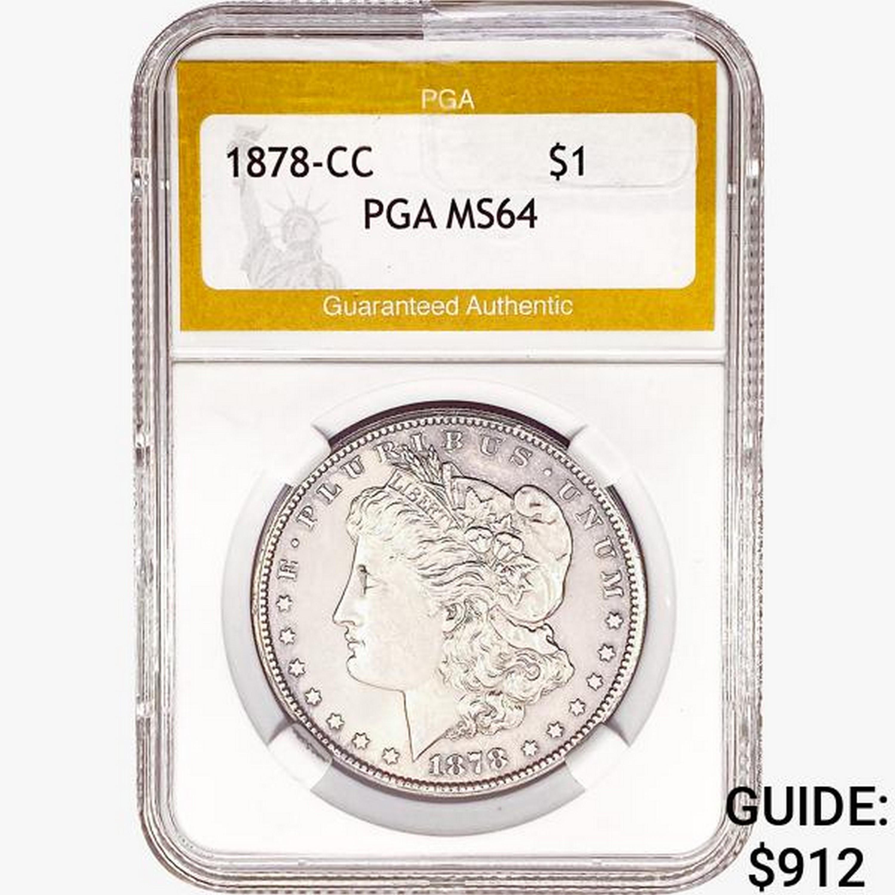 1878-CC Morgan Silver Dollar PGA MS64