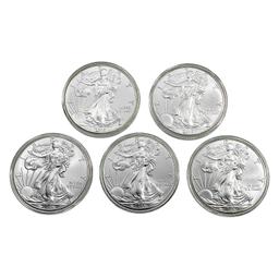 2015 US Silver Eagles [5 Coins]