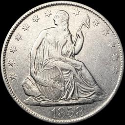 1858-O Seated Liberty Half Dollar CLOSELY UNCIRCUL