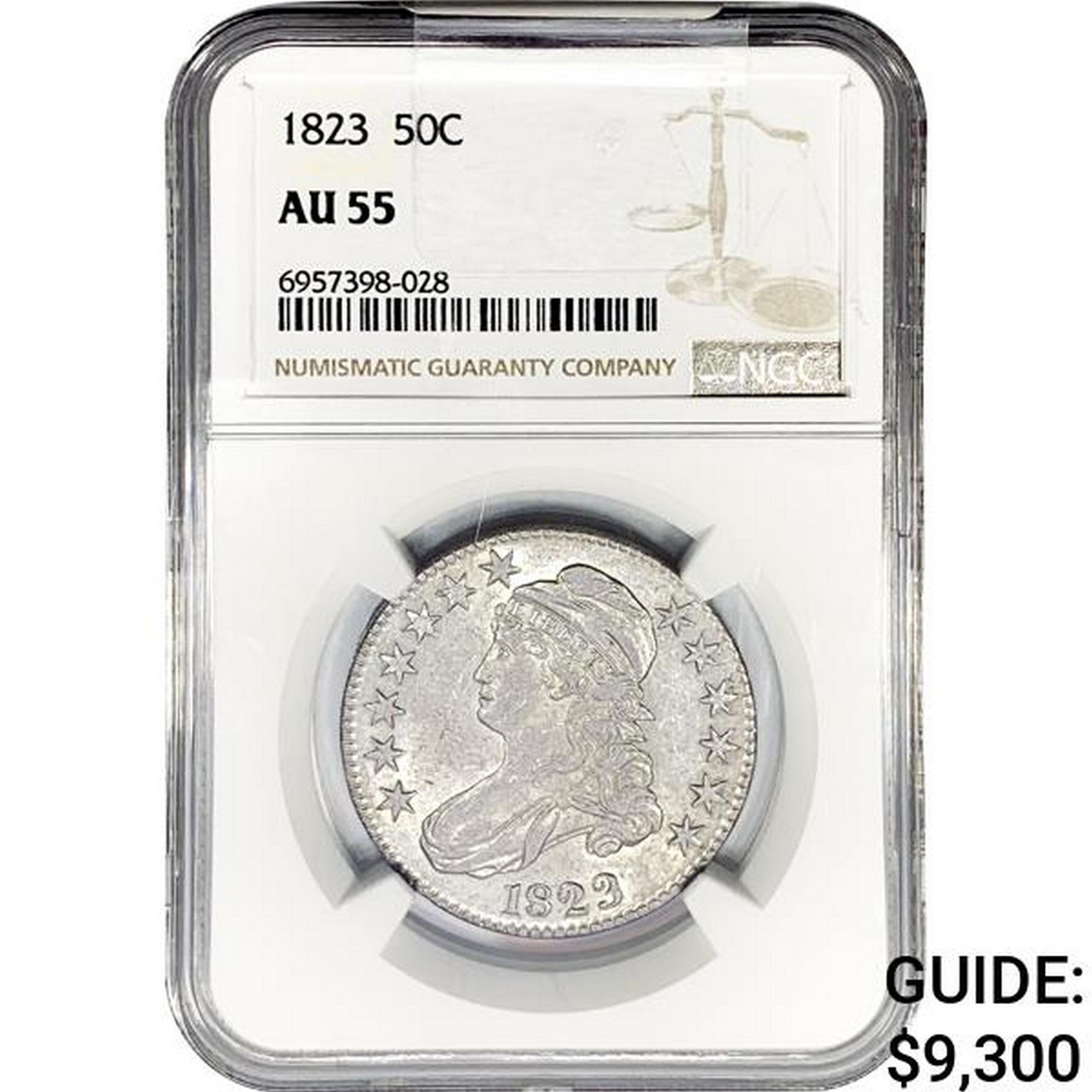 1823 Capped Bust Half Dollar NGC AU55