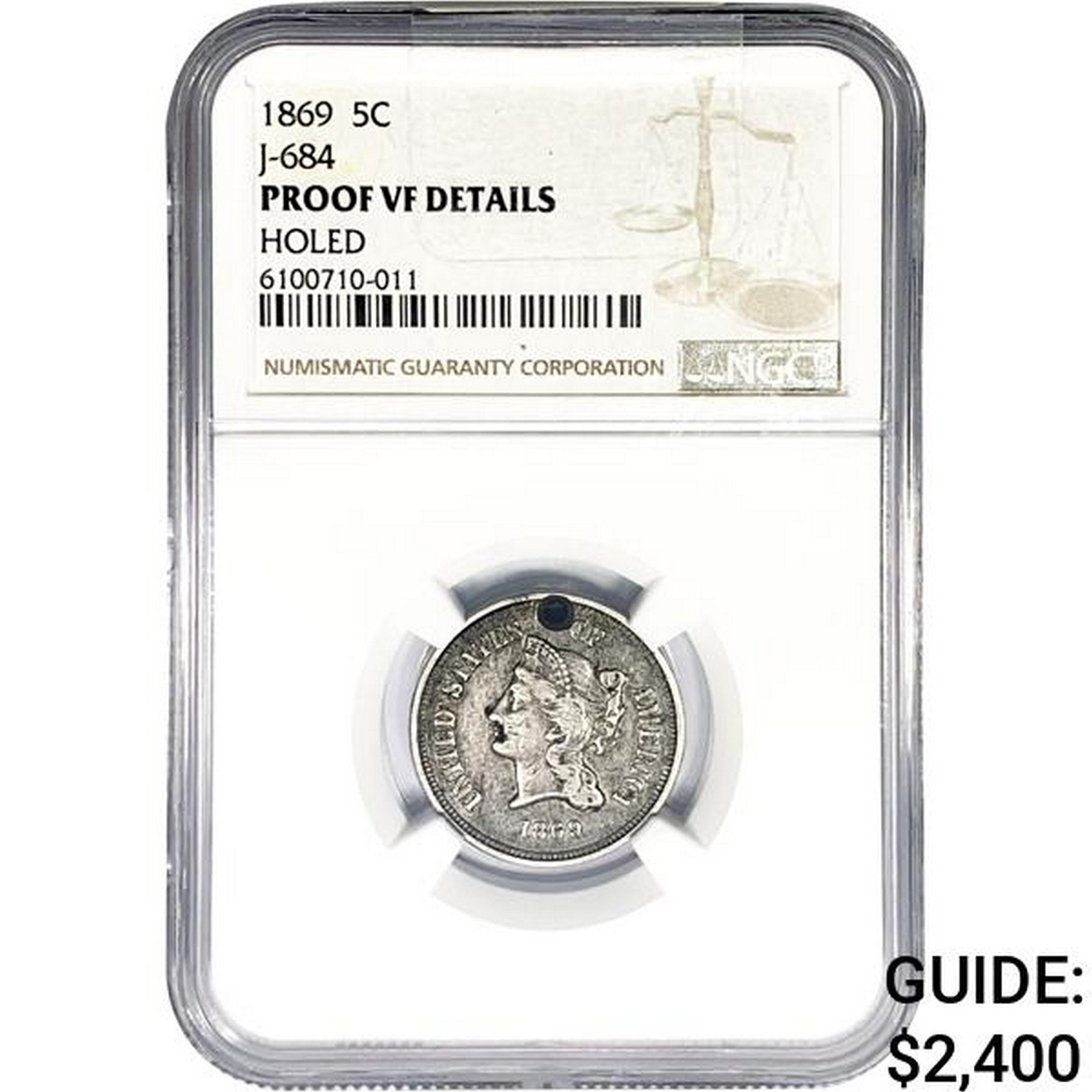 1869 Liberty Victory Nickel NGC Proof VF Details J