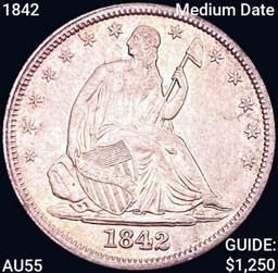 1842 Med Date Seated Lib Half Dollar HIGH GRADE