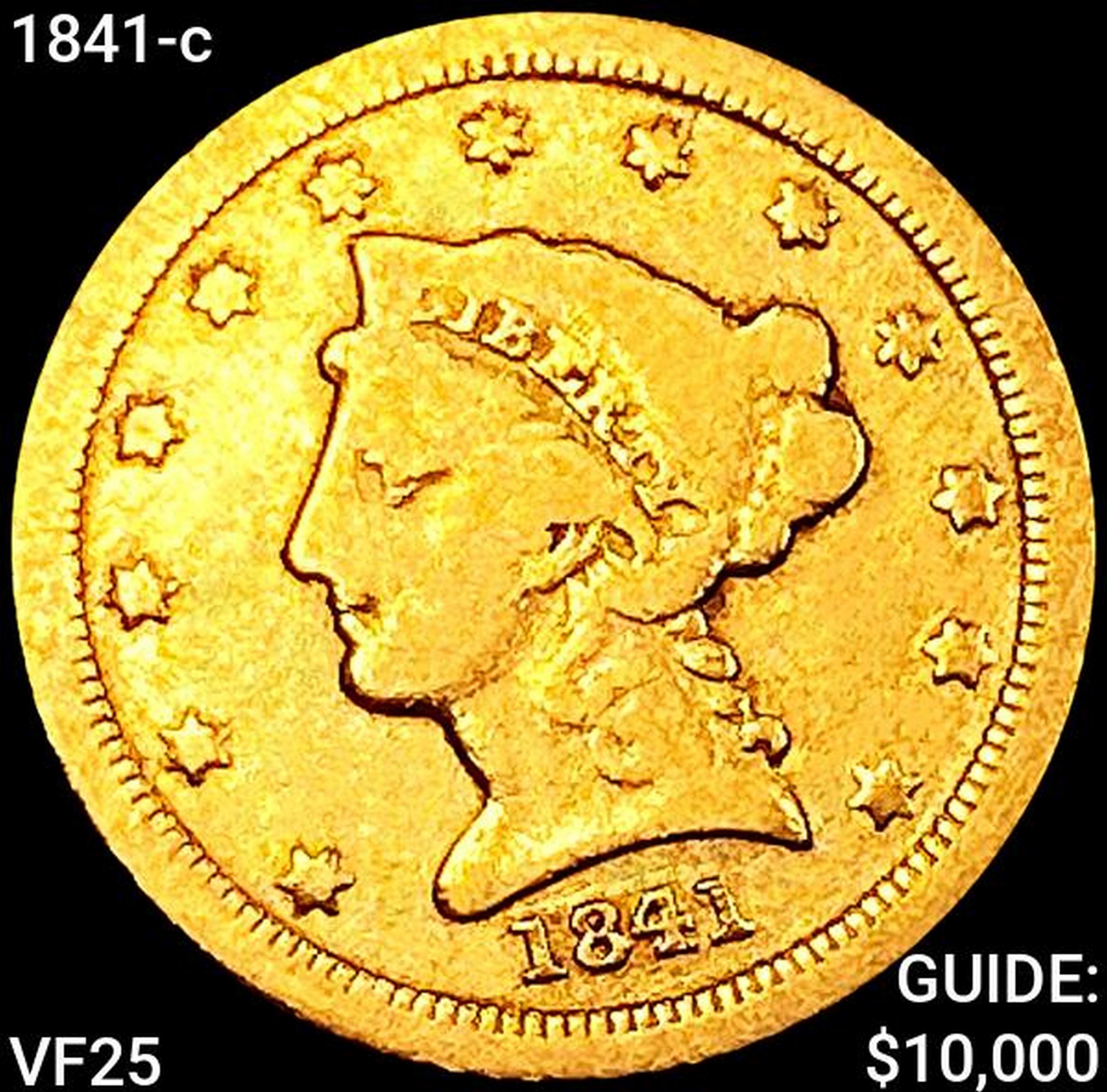 1841-c $2.50 Gold Quarter Eagle LIGHTLY CIRCULATED