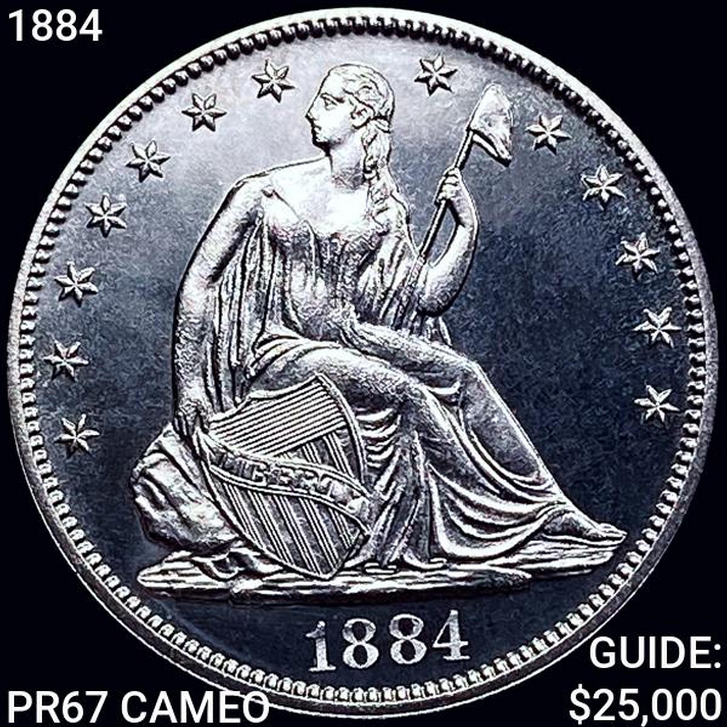 1884 Seated Liberty Half Dollar SUPERB GEM PROOF CAM