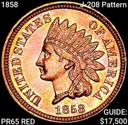 1858 J-208 Pattern Indian Head Cent GEM PROOF RED