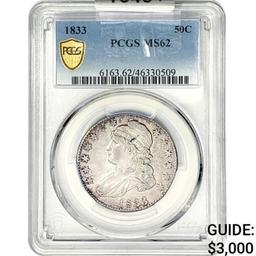 1833 Capped Bust Half Dollar PCGS MS62