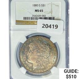 1880-S Morgan Silver Dollar NGC MS65