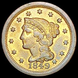 1849 Braided Hair Large Cent LIGHTLY CIRCULATED