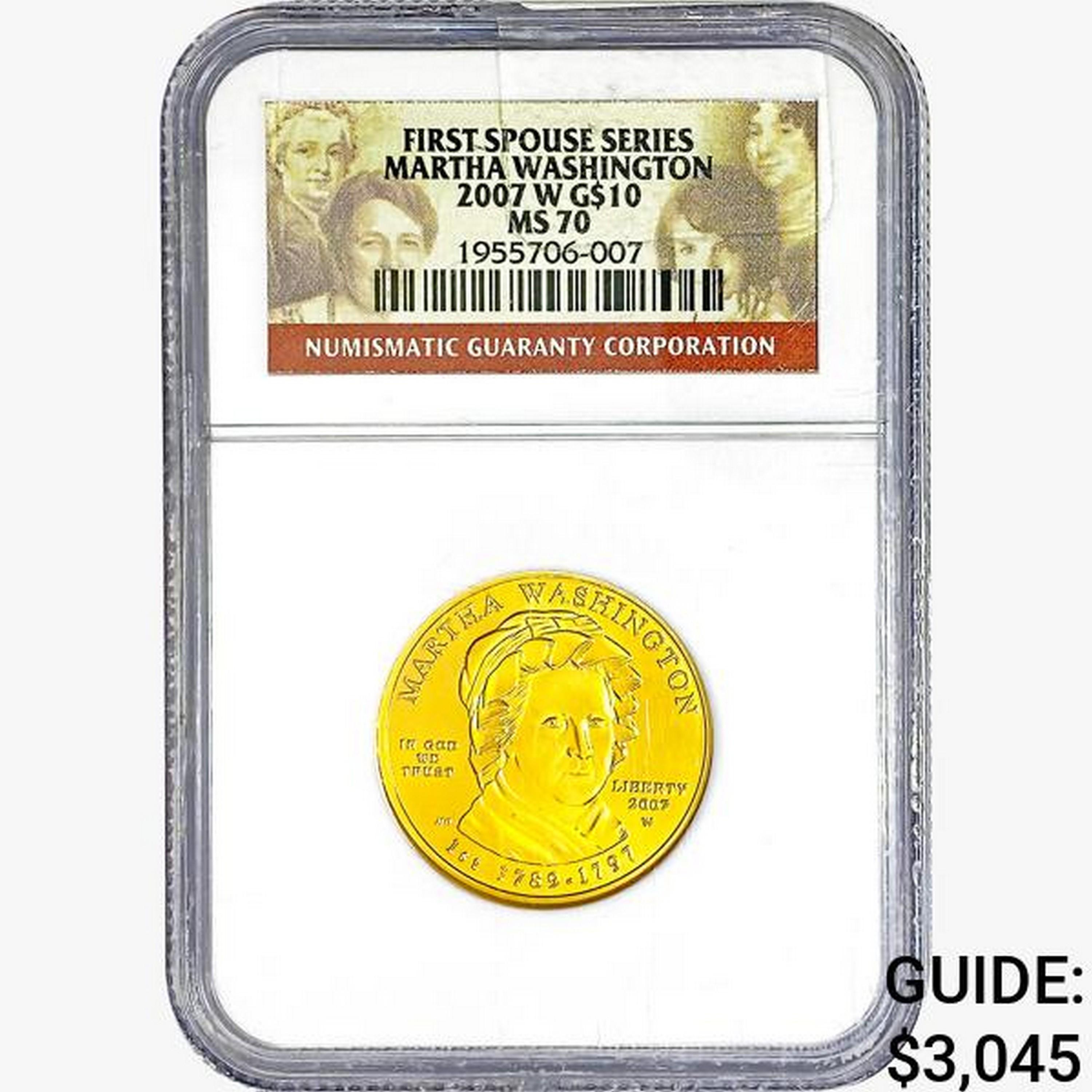 2007-W M. Washington $10 1/2oz. Gold NGC MS70