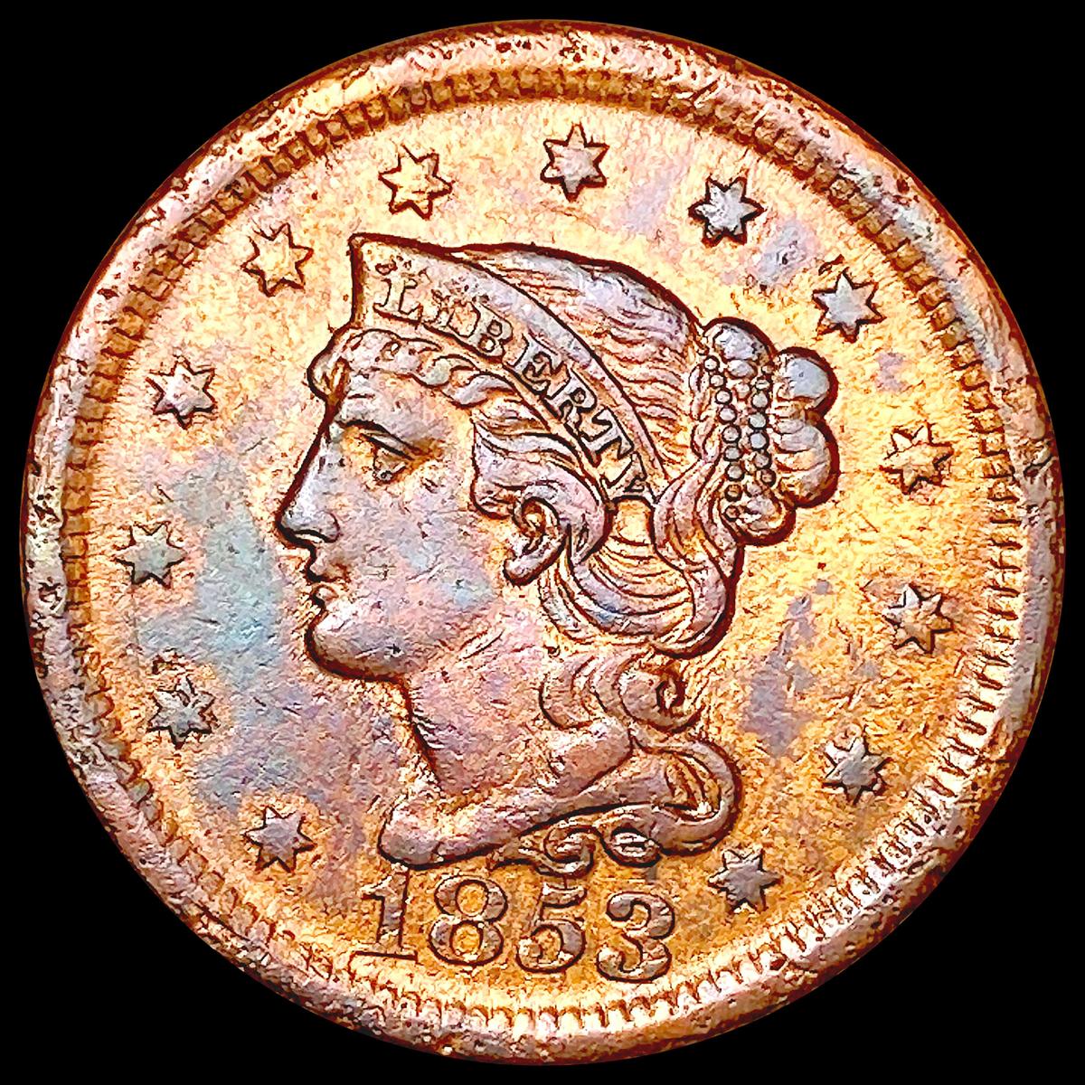 1853 Braided Hair Large Cent NEARLY UNCIRCULATED