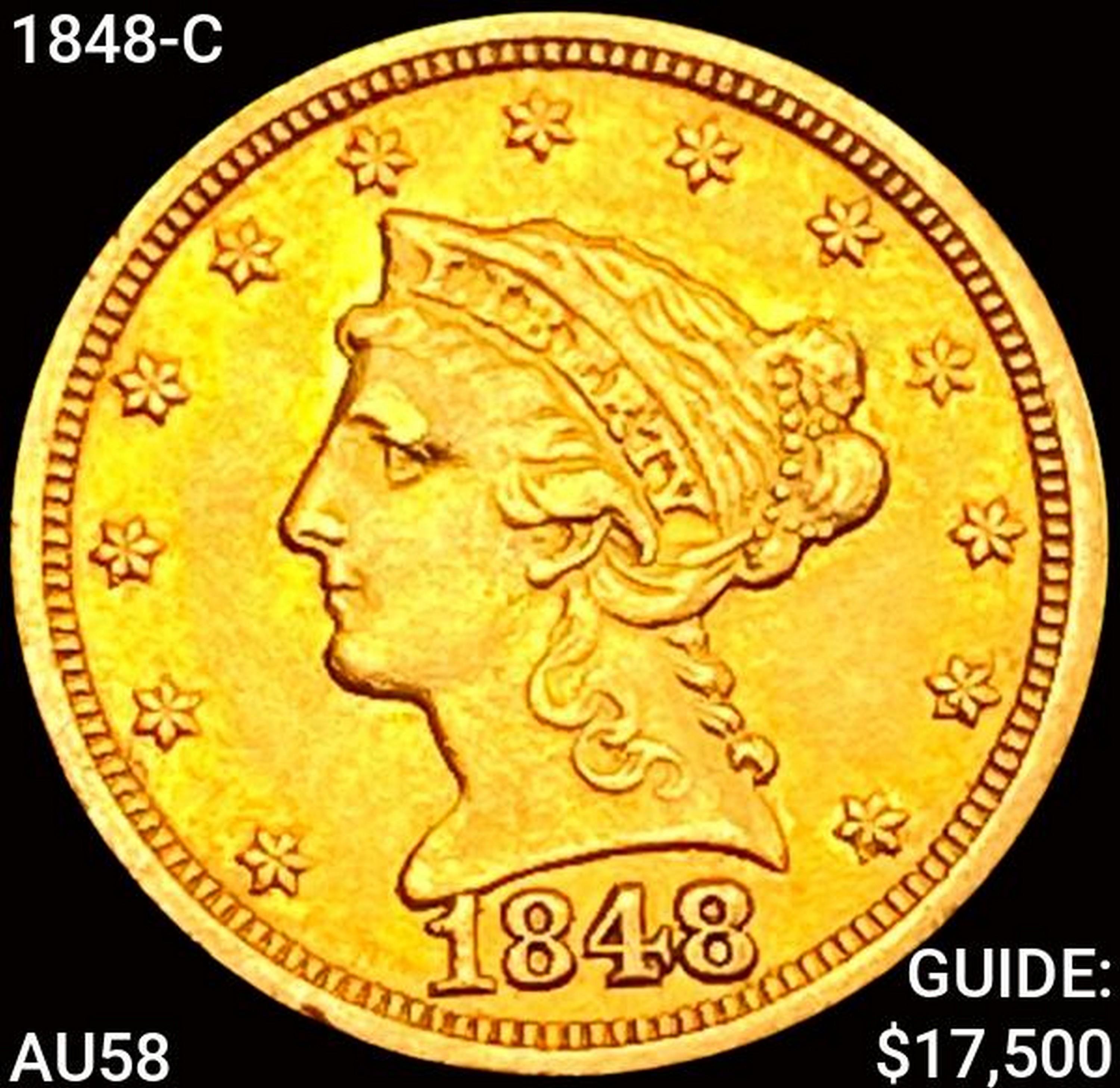 1848-C $2.50 Gold Quarter Eagle CHOICE AU