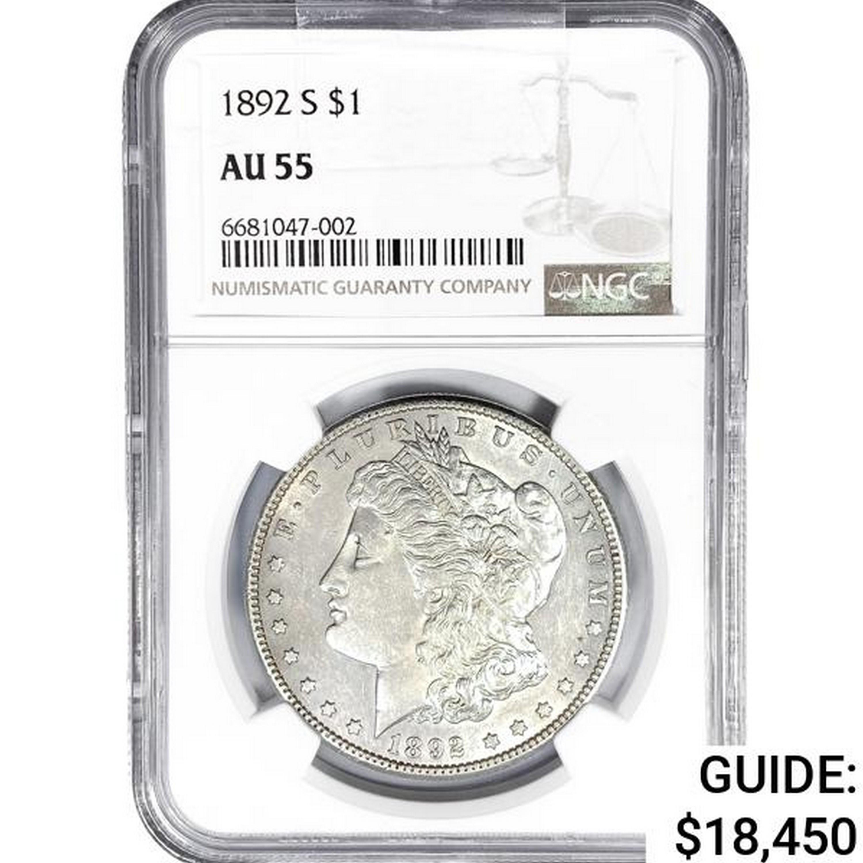 1892-S Morgan Silver Dollar NGC AU55