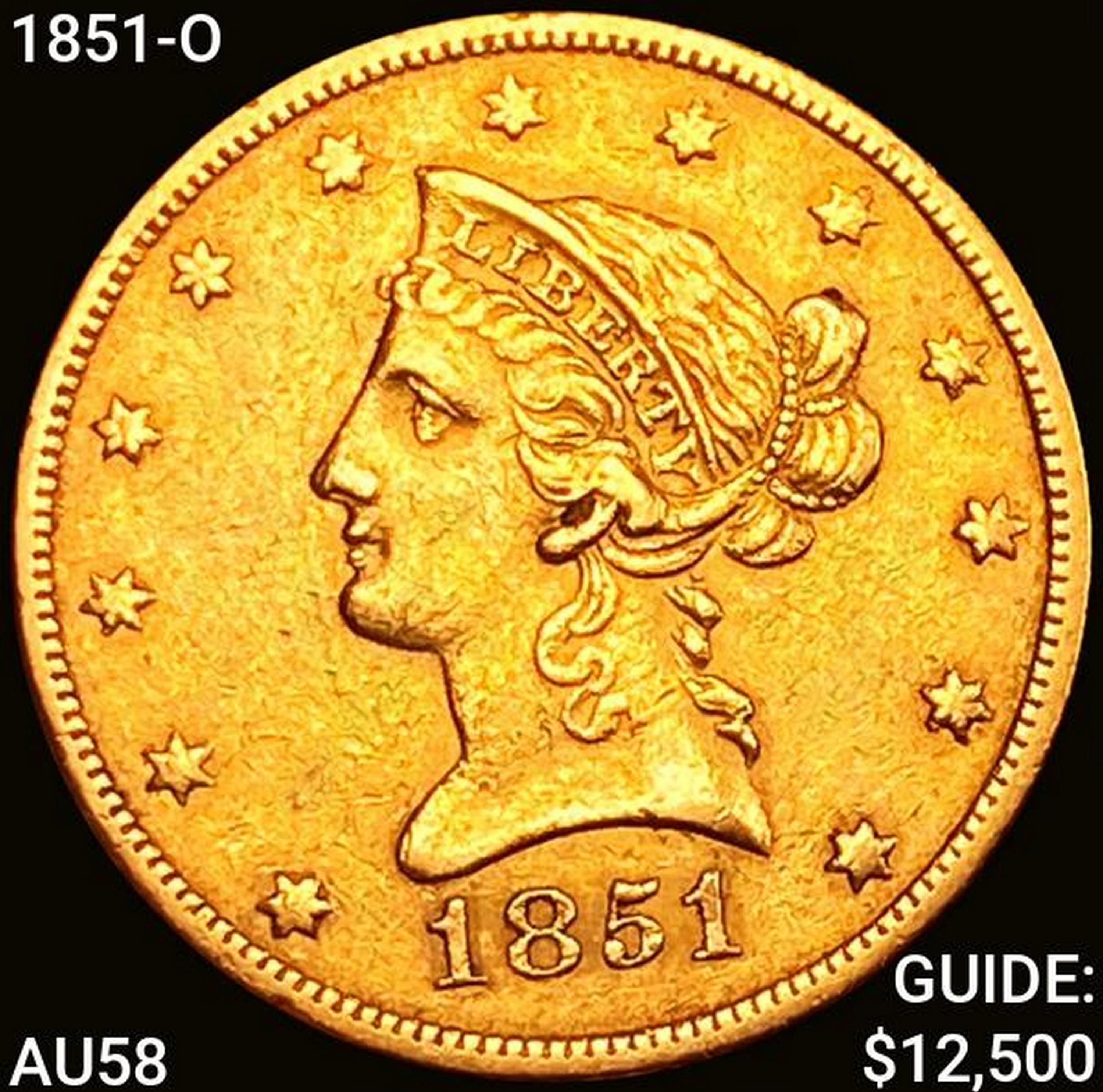 1851-O $10 Gold Eagle CHOICE AU